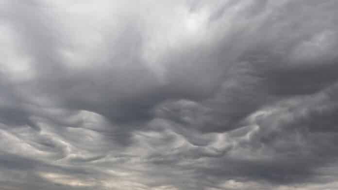 Rainy cloudy sky