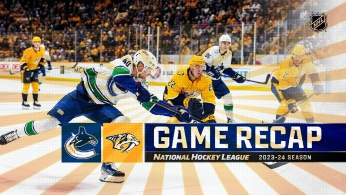 Nashville Predators Fall to Canucks 5-2 at Bridgestone Arena