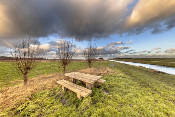 Cold Weather Metaphore Picknick Table in Winter