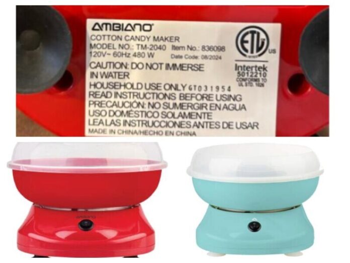 Wuensche USA Recalls AmbianoCotton Candy Maker Due to Fire Hazard, Sold at ALDI