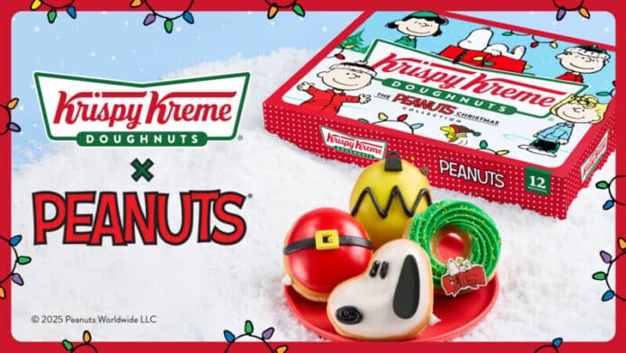 KKD_x_Peanuts_Christmas_Media_Image_1 Available in a custom dozen box beginning Saturday, Nov. 29