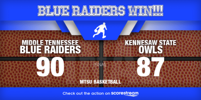 MTSU holds off Kennesaw State 90-87 in Conference USA thriller