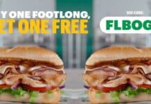 Subway Offers BOGO Footlongs to Help Americans Struggling with Rising Gas Prices Beginning April 1, Subway will offer all Sub Club members a FREE footlong sandwich with the purchase of another footlong sandwich using promo code FLBOGO through April 28.