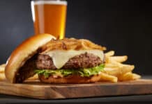 BJ’s Restaurant Adds New Wagyu Burger for National Burger Month BJ’s Restaurant & Brewhouse introduces its all-new Wagyu Burger, a premium addition crafted with a proprietary blend of Wagyu, brisket and short rib, topped with caramelized onions, Gruyère cheese, lettuce and black garlic aioli on a brioche bun, just in time for National Burger Month. For more information, visit bjsrestaurants.com.