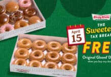 Krispy Kreme Offers Free Dozen on Tax Day 2026 Krispy Kreme is celebrating Tax Day 2026 by offering Americans a free Original Glazed dozen doughnuts with the purchase of any dozen at regular price, marking the fourth consecutive year the brand has rewarded customers for completing their taxes. What Is the Krispy Kreme Tax Day 2026 Deal? On April 15, 2026 only, guests can receive a free Original Glazed dozen when they purchase any dozen doughnuts at regular price in shop or drive-thru, with a limit of two dozen per guest. How Can You Get the Free Krispy Kreme Dozen Online? Guests who order any dozen online at regular price for pickup or delivery can use the promo code "TAXBREAK" to receive a free Original Glazed dozen via the Krispy Kreme app or website, with a limit of one free dozen per online order. When Is the Krispy Kreme Tax Day Promotion Available? The offer is available on Wednesday, April 15, 2026 only, at participating Krispy Kreme locations in shop, drive-thru, or online for pickup or delivery. What Did Krispy Kreme Say About the Tax Day Offer? "Finishing your taxes is a big accomplishment, and we think that deserves a reward," said Alison Holder, Chief Brand and Product Officer at Krispy Kreme. "Our Tax Day offer is a simple, joyful way to celebrate crossing that last thing off your to do list – and enjoying something sweet once it's finally done." What Other Krispy Kreme Offers Are Available This Spring? The Tax Day promotion runs alongside Krispy Kreme's Spring Seasonal Collection, available in shop and drive-thru and for pickup or delivery via the Krispy Kreme app and website. How Can Customers Share Their Krispy Kreme Tax Day Experience? Done with your taxes? Celebrate with an Original Glazed® dozen for free on April 15 with purchase of any dozen at regular price.