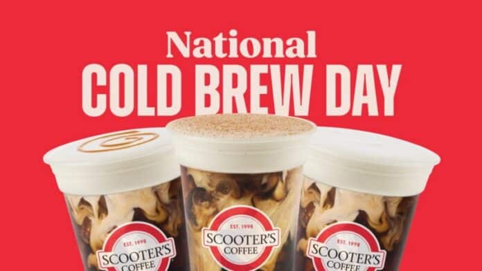 On Monday, April 20, 2026, customers can Scoot On Around® to any Scooter's Coffee location and save 50% on any cold brew when they order through the Scooter's Coffee mobile app.