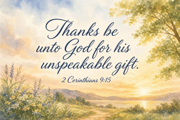 Devotional image for 2 Corinthians 9:15