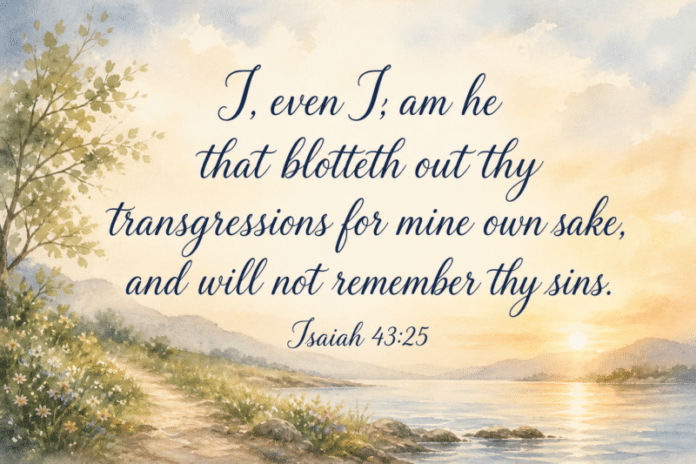 Devotional image for Isaiah 43:25