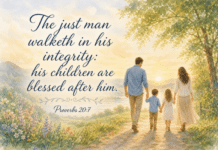Daily Devotional: Walking in Integrity for Our Families Devotional image for Proverbs 20:7