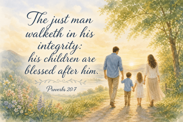 Devotional image for Proverbs 20:7