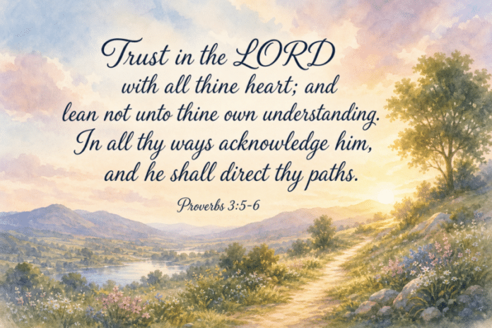 Devotional image for Proverbs 3:5-6