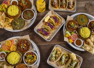 Curry Up Now Opens in Smyrna With Grand Opening Celebration Curry Up Now Food Spread