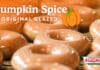 Krispy Kreme Pumpkin Spice Original Glazed Doughnut Returns for Four Days Only Get a dozen Pumpkin Spice Original Glazed® Doughnuts for just $5 with the purchase of any dozen at regular price