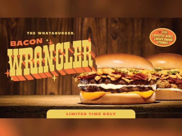 Whataburgers-Bacon-Wrangler-Double-is-Back-in-the-Saddle-with-a-New-Partner The fan-favorite Bacon Wrangler Double is joined by the all-new Bacon Wrangler Chicken beginning Aug. 18