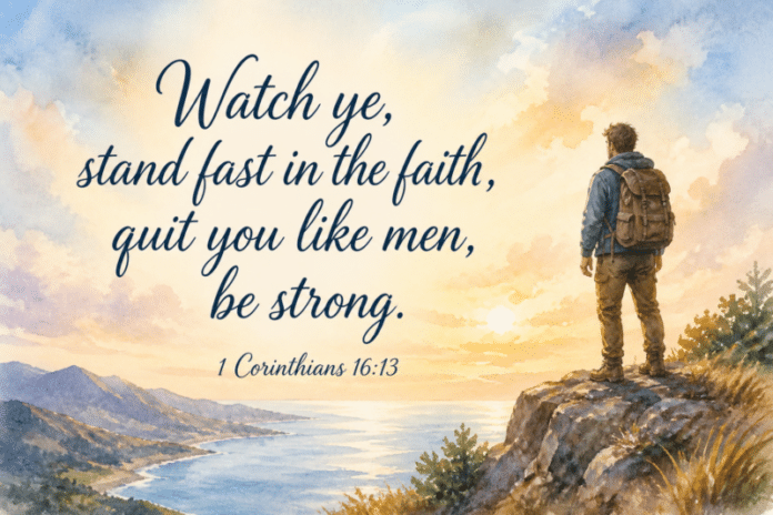 Devotional image for 1 Corinthians 16:13