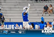MTSU Football Beats Nevada 27-20 at Floyd Stadium Photo Credit MTSU Athletic Communications