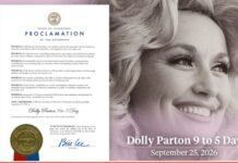 Tennessee Proclaims Sept. 25 ‘Dolly Parton 9 to 5 Day’