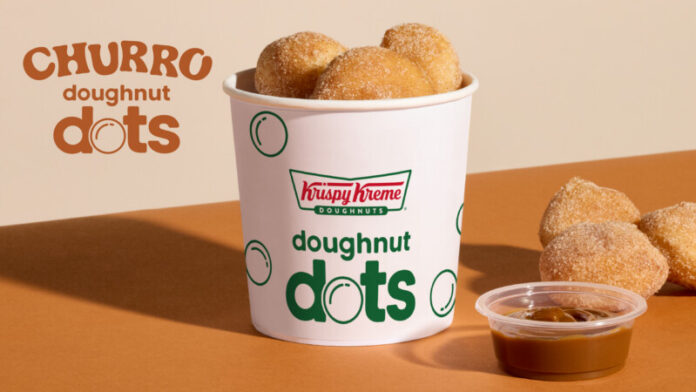 Poppable, dippable cinnamon sugar-coated Doughnut Dots with dulce de leche dipping sauce available for a limited time beginning Sept. 22
