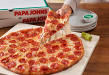 Nashville Area Papa Johns Locations Take 51% Off Pizzas This Weekend NY Style - 1Topp Pepperoni Cheese Pull