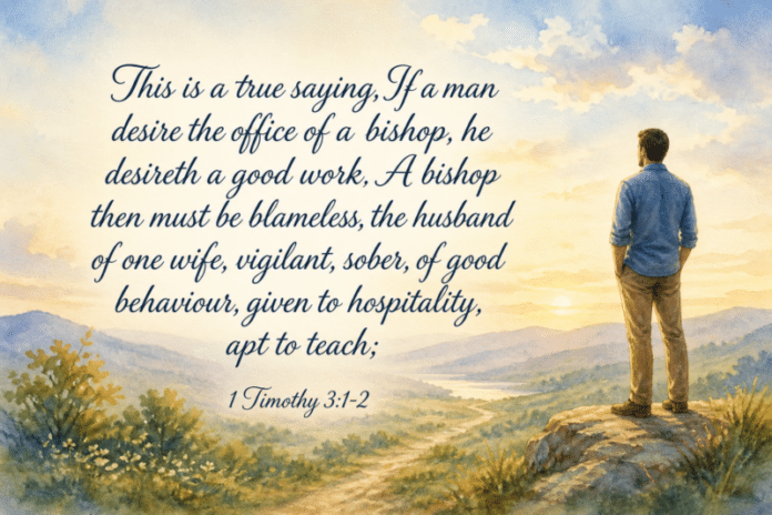 Devotional image for 1 Timothy 3:1-2