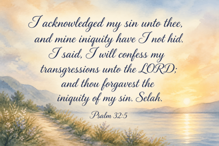 Devotional image for Psalm 32:5