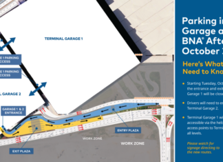 BNA Terminal Garage 1 Entrance to Close Oct. 20 for Construction
