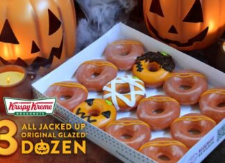 Krispy Kreme Halloween Deals Include Free Doughnuts for Costumes KRISPY KREME® Gives Original Glazed® an Orange Glow-Up and Gets All Jacked Up for Halloween