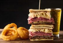 Bad Daddy’s Stacks Pastrami on October Burger Bad Daddy's Stacks Pastrami on October Burger