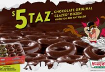 Krispy Kreme Adds Taz Tornado Doughnuts to Halloween Lineup For three days only, fans can celebrate the return of Chocolate Original Glazed® with a limited-edition Taz™ dozen – available for just $5 with any dozen purchase