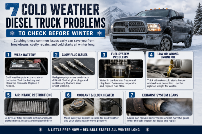 7 Cold Weather Diesel Truck Problems to Check Before Winter