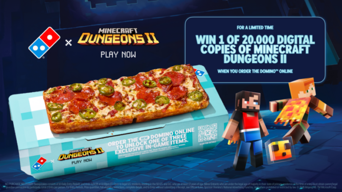Domino's and Minecraft Dungeons II are teaming up to launch exclusive in-game items and experiences.