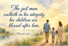 Daily Devotional: Walking in Integrity for Our Families Devotional image for Proverbs 20:7