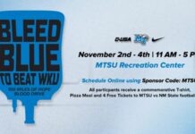 100 Miles of Hope Blood Drive Set for Nov. 2-4 mtsu 100 Miles of Hope Blood Drive set for Nov. 2-4