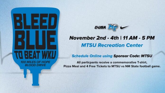 mtsu 100 Miles of Hope Blood Drive set for Nov. 2-4 mtsu 100 Miles of Hope Blood Drive set for Nov. 2-4