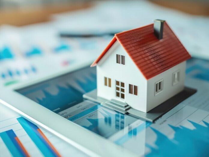 Report showing housing market trends and data on a tablet.